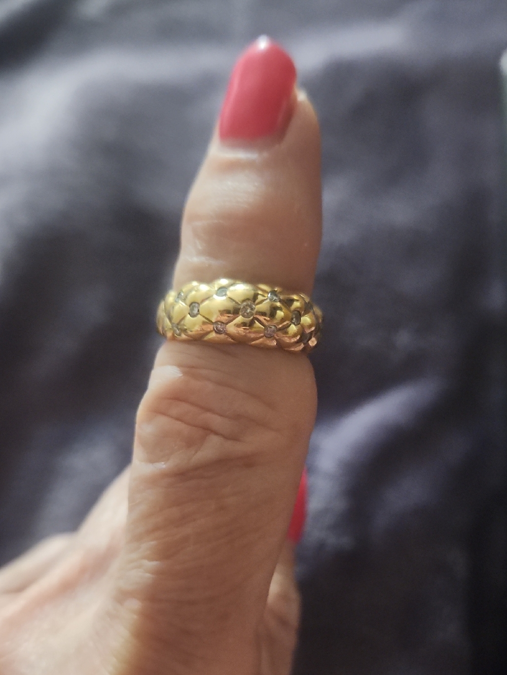 14kt Gold And Diamond Dome Ring - Women Jewelry